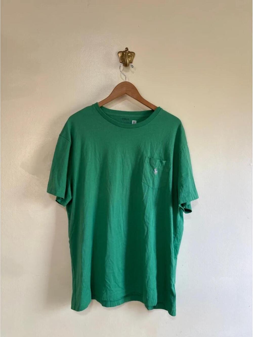 Polo Ralph Lauren Green Tshirt with White Pony size XL